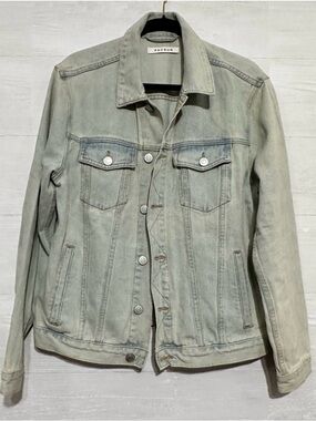 PacSun Light Wash Denim Jacket Medium Trucker Button Front Classic Casual